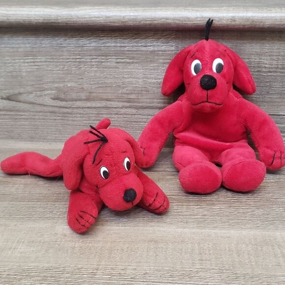 Set of two 6 inch Clifford The Big Red Dig plush animals - Picture 4 of 4